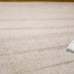 This is a photo of a carpet steam cleaner cleaning a cream carpet.